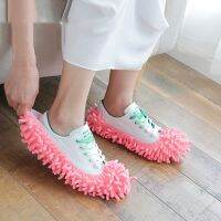 ☒⊕△ Mopping slippers lazy shoe chenille rag mopping the floor housework mop head detachable and washable silent