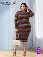 ZZOOI SOMOIA Large Plus Size Dress Womens Long Sleeve Bodycon 5XL Sexy Elegant Cocktail Evening Party Dresses Wholesale Dropshipping