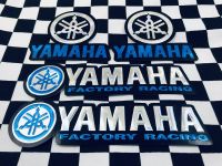 สติ๊กเกอร์ Yamaha Sticker สติกเกอร์ สีฟ้า แต่งรถ ติดรถ โลโก้ Blue Logo 3D ปั๊มนูน [4ชิ้น] มอเตอร์ไซค์ ยามาฮ่า mslaz yzf r3 r6 r15 aerox fino mio mt tzr nouvo Bigbike Motorcycle Racing