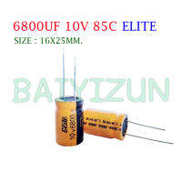 6800UF 10V 85C ELITE 16X25MM. สีส้ม