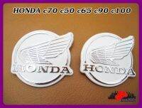 HONDA C70 C50 C65 C90 C100 WINDSHIELD LOGO HONDA WING "ALUMINIUM" (LH&amp;RH) SET // โลโก้บังลม ปีกนก อลูมิเนียม