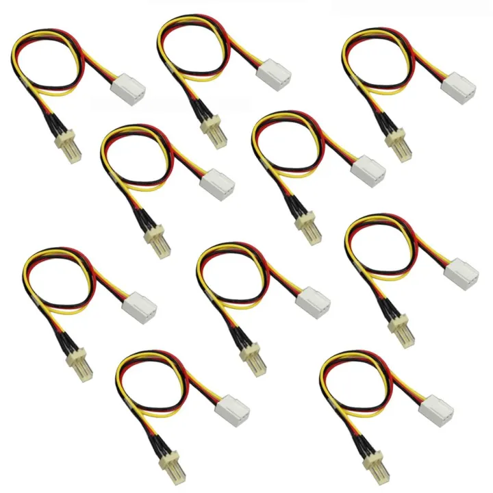 10pcs 12V 3Pin Male to 3pin Female PC Fan Power Extension Lengthen Cable Lazada