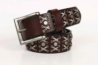 Free Shipping New style 100% cowhide belt.genuine leather vintage rivet belts fashion cool gift men motor bikers belt. Belts