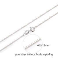 20217 Sizes Available Pure 925 Sterling Silver Box Chain Necklace Women Men Kids Girls 35404550607080cm Jewelry kolye collares