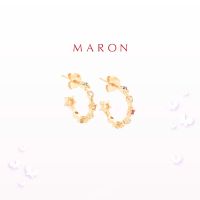 MARON✨ ต่างหูดาวนพเก้า เสริมดวง | Nine Lucky Stars Earrings เงินแท้ พลอยแท้ ชุบทองเบจ Beige Gold [พร้อมส่ง]