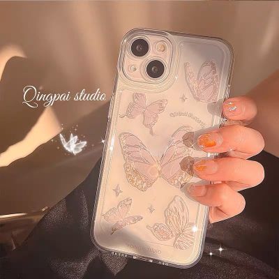 Crystal Butterfly Clear Phone Case Compatible For Tecno Pova Neo 3 LH6n Luxury Transparent Shockproof Bumper Cover