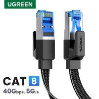 สายแลนเครือข่ายพีวีซีแบบถักด้วยผ้าฝ้าย CAT8 40Gbps สำหรับพีซีโมเด็มแล็ปท็อป PS 5/4 RJ45อีเทอร์เน็ต