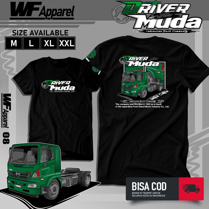 Kaos Driver Muda Viral 2022 Kaos Pria Wanita Kaos Truk Driver Muda Trruk Community Wafa 08 6793