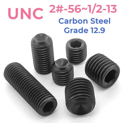 UNC Set soket Hex baja karbon hitam Set sekrup tanpa kepala segi enam soket Grub sekrup standar Amerika 12.9