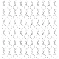 120 Rotating Snap Hooks with Key Ring, Metal Lobster Claw Clasp, Handmade Key Ring