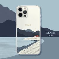 BOUND （in stock）beach เคส Iphone 13 Pro Max เคสไอโฟน Iphone case transparent Shockproof Cover cartoon TPU Anti-fall Case Anti-Scratch Silicone Phone Case For iPhone 11 Pro Max X Xr Xs Max 7 8 Plus Se 2020 12 pro max 12 mini 13 pro max 13 mini เคส Iphone