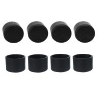 ♂ Round Chair Leg Tips Caps Pads Wood Floor Protectors Furniture Table Feet Covers 8 Pcs Black