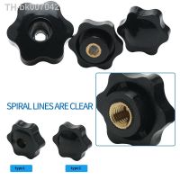 ☋▽❁  LUHUICHAN10PCS M4 M5 M6 Plum Hand Tighten Nuts Handle Thread Star Mechanical Black Thumb Nuts Clamping Knob Manual Nuts