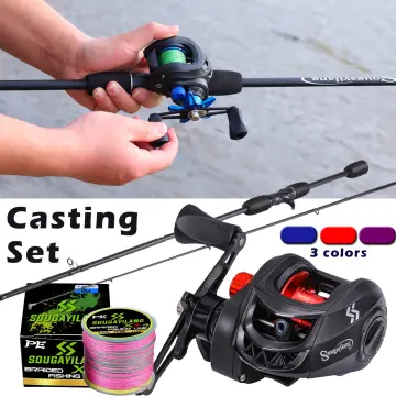 Fishing Rod and Reel Set Casting Fishing Rods Carbon Ultra Light Rod with  Mini Spinning Reels Fishing Tackle Set