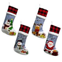 Christmas Stocking 2022 Snowman Elk Santa Bear Christmas Socks Christmas Tree Ornaments Decor Christmas Gift Bags New Year 2023 Socks Tights