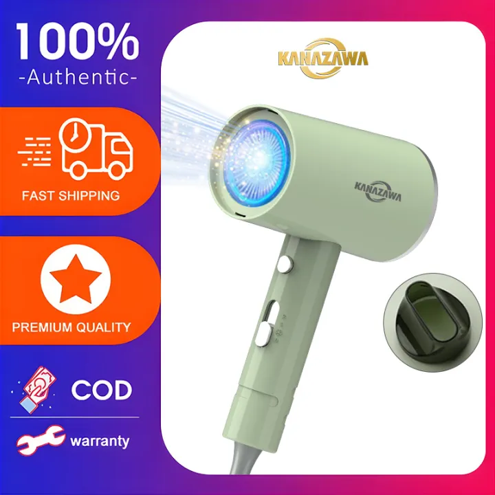 Free shipping】KANAZAWA Hair Dryers With Smart Temperature Control  Protection,Blue Light Hydrating Ion,3-Speed Strong wind,Fast Dry Hair,Three  Gear With Cold Air Button【Manila 24H Shipping in stock】 | Lazada PH
