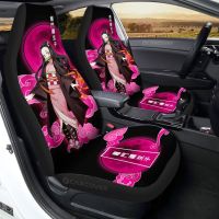 Nezuko Kamada Car Seat Covers Custom Demon Slayer Anime Car AccessoriesPack of 2 Universal Front Seat Protective Cover