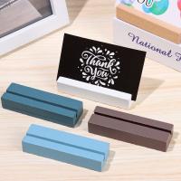 Colorful Wooden Card Holder Photo Stand Business Card Holder Rectangle Card Clip Picture Holder Memo Holder for Wedding/Dinner Clips Pins Tacks