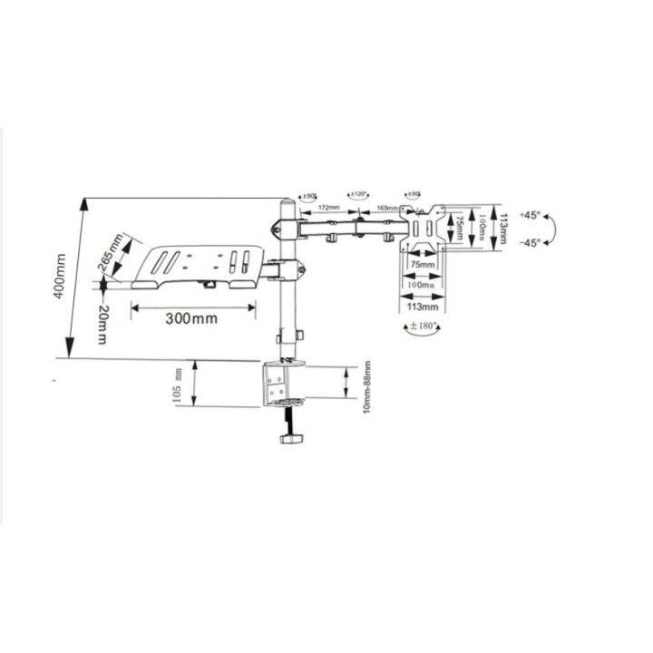 ขาตั้งจอคอม-17-32-นิ้ว-ขาตั้งโน๊ตบุ๊ค-10-16-นิ้ว-ขายึดจอคอมพิวเตอร์-ขาตั้งจอคอมพิวเตอร์-ขาแขวนทีวี-ขายึดจอคอม-ขาตั้งเดสก์ทอป-2-in-1-arm-monitor-holder-laptop-holder