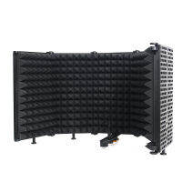 5 Panel Foldable Recording Studio Microphone Isolation Cover Recording Sound-Absorbing Foam Panel with Shock Mount