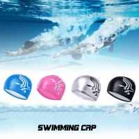 JSJM New Swimming Cap Elastic Waterproof PU Fabric Swimming Pool Hat Sports Ear Protection Long Hair Swimming Cap Adults Unisex Swim Caps