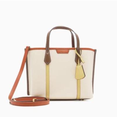 2023 new Tory Burch Perry Series Small triple layer splicing matching color tote bag shoulder bag crossbody bag