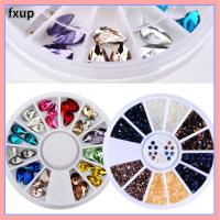 FXUP ลูกปัดคริสตัลอะคริลิกสีสันผู้หญิงแวววาวในล้ออุปกรณ์แต่งเล็บเล็บ Rhinestones