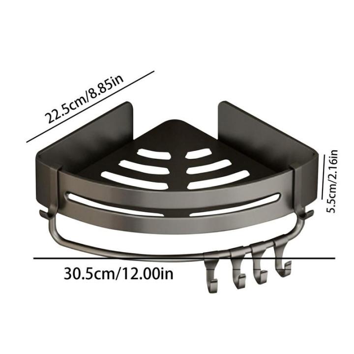 2ชั้นติดผนังห้องน้ำชั้นวางห้องอาบน้ำฝักบัวมุมชั้นเก็บด้วยตะขอกันสนิมครัวห้องน้ำ-organizer-ตะกร้าสำหรับแชมพู