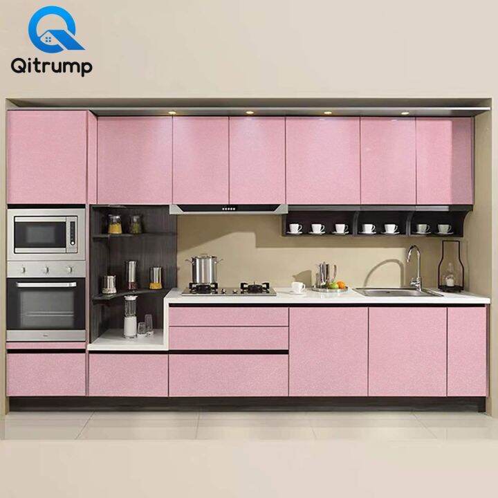 glossy-solid-color-pink-wallpaper-waterproof-oil-proof-glitter-wall-stickers-self-adhesive-vinyl-kitchen-cabinet-furniture-films