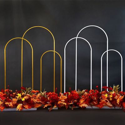 3Pieces Wedding Arches Iron Pipe N-Shaped Flower Stands Wedding Metal Props Backdrop Artificial Flower stand Decorations