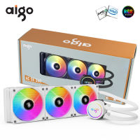 Aigo White Water Cooler CPU Cooling Computer RGB Water Cooling Heatsink Integrated CPU Cooler Fan Radiator LGA 1700/2011/AM4/AM5-kxodc9393