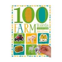 Stick activity 100 farm words 100 pieces of farm animal Sticker Book Childrens Enlightenment words Activity Book Sticker Book English original childrens English book