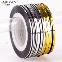 10pcs Silver+10pcs Gold Striping Tape Line Nail Art Stickers DIY Design Decals Self adhesive 3D Tips Manicure Tools Rolls Adhesives Tape