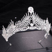 หรูหราอินเทรนด์เต็ม Rhinestone คริสตัล Tiara บรรยากาศแฟชั่นมงกุฎคริสตัลสีขาวตกแต่งมงกุฎเจ้าสาว