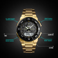 SKMEI Watch Mens Watch Fashion Sport Watches Stainless Steel Strap Mens Watches Stopwatch Chronograph Waterproof Wristwatch Men