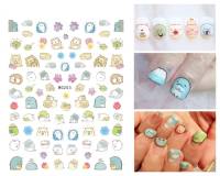 SUMIKKO GURASHI Cute Animal 3D Nail Sticker Foil Decals For Nails Sticker Art Cartoon Nail Art Decorations sticker kids gift Stickers