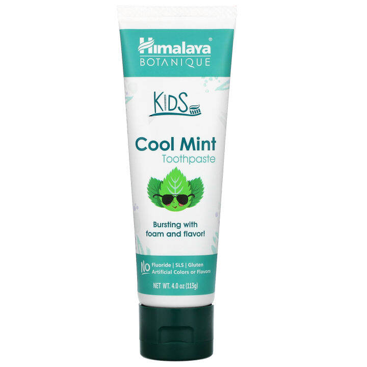 [PREORDER] HIMALAYA BOTANIQUE KIDS TOOTHPASTE COOL MINT 4.0 OZ (113 G) NO FLUORIDE , CALCIUM