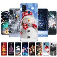 ❆♗☽ For Samsung M31 Case 6.4 inch Back Phone Cover For Samsung Galaxy M31 SM-M315FZBVSER m315 winter christmas snow tree new year