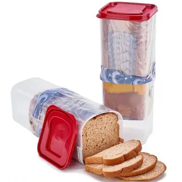 Portable Bread Box With Handle Loaf Cake Container Plastic Rectangular Food  Storage Keeper Carrier