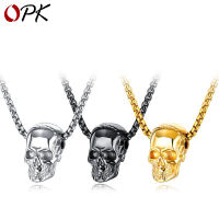 Foreign Ornament Wholesale European And American Fashion Titanium Steel Skull Mens Necklace Hip Hop Trend Halloween Mens Pendant