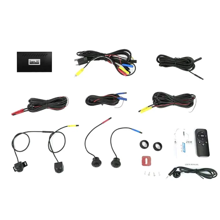360 degree bird view panoramic system waterproof seamless 4 camera car