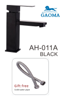 Gaoma ??304~ก๊อกอ่างล้างหน้า ก๊อกล้างหน้า ก๊อกล้างมือ สีดำ Basin Faucet Cold (304 Stainless Steel) AH-011A black