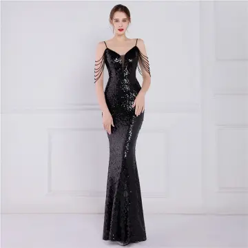 SHEIN Belle Deep V-neck Beaded Mermaid Dress With Extra Large Hem And High  Slit, Elegant Evening Formal Gowns For Women (heavy Duty Edition) | SHEIN  USA