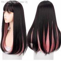 XG Synthetic Long Straight Hair Ombre Black Mixed Red Natural Wig Cosplay Wig with Bangs Lolita Anime Wig Party Wig for Women [ Hot sell ] Toy Center 2