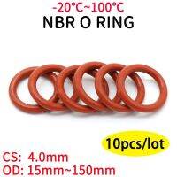 10ชิ้น Vmq O Ring ปะเก็นซีลความหนาของปะเก็น Cs 4Mm Od 15 ~ 150มม. ยางซิลิโคนหุ้มฉนวนเครื่องล้างกันน้ำทรงกลม Nontoxi สีแดง