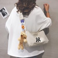 ต้นฉบับ MLB FB popular logo joint oblique satchel female chest 2023 new bag bag male joker single shoulder bag movement canvas bag