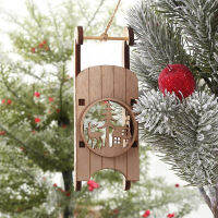 Glitter Star Shop Hollow Wooden Sleigh Christmas Ornament Home Wooden Ornament DIY House Window Decoration