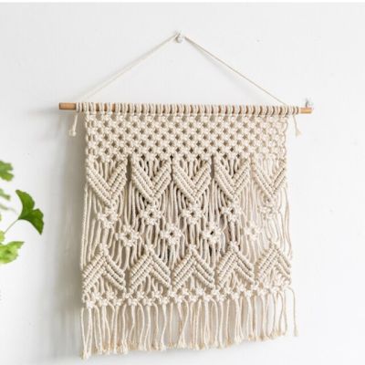 พรมทำมือสำหรับตกแต่งแขวนผนัง Macrame แบบแขวนผนังสำหรับบ้าน