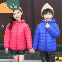 WANDER เสื้อคลุมเด็ก ญเสื้อแจ็คเก็ตดาวน์สำหรับเด็ก เสื้อโค้ทกันหนาวผ้าฝ้ายบุนวมสไตล์เกาหลีสำหรับเด็กชายและเด็กหญิง23725