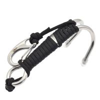 KEEP DIVING 5X Scuba Diving Double Dual Stainless Steel Reef Drift Hook with Line And Clips Hook for Dive Underwater,Black